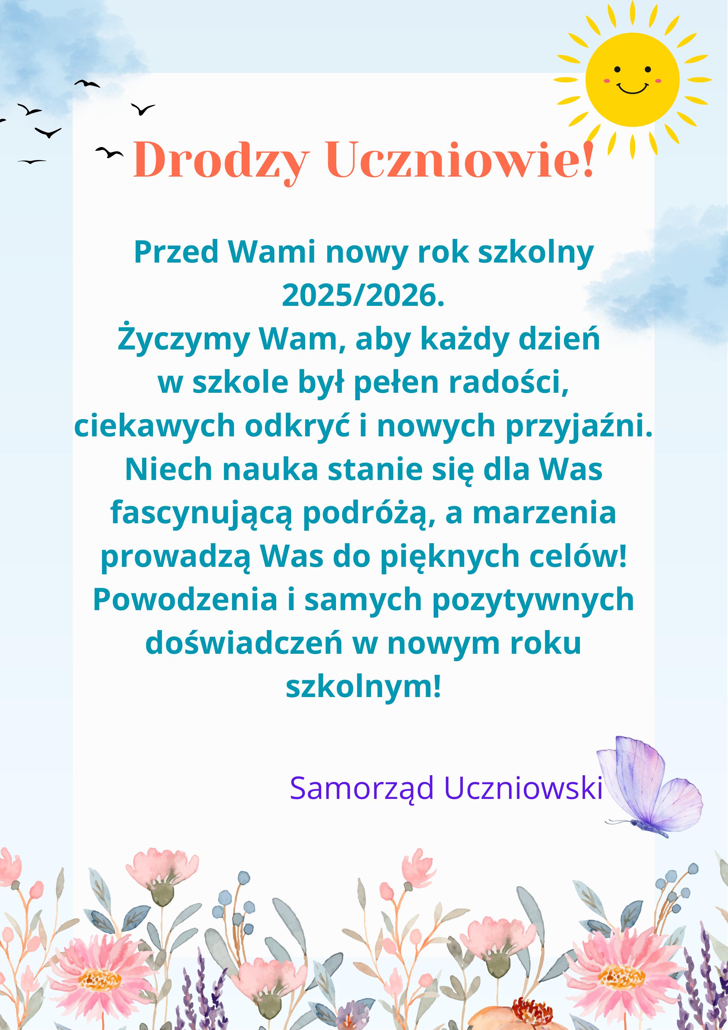 Powodzenia w nowym roku szkolnym!